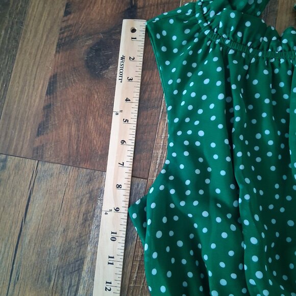 Kate And Lily Green and White Polka Dot Sleeveless Dress Size 10 - Picture 6 of 8